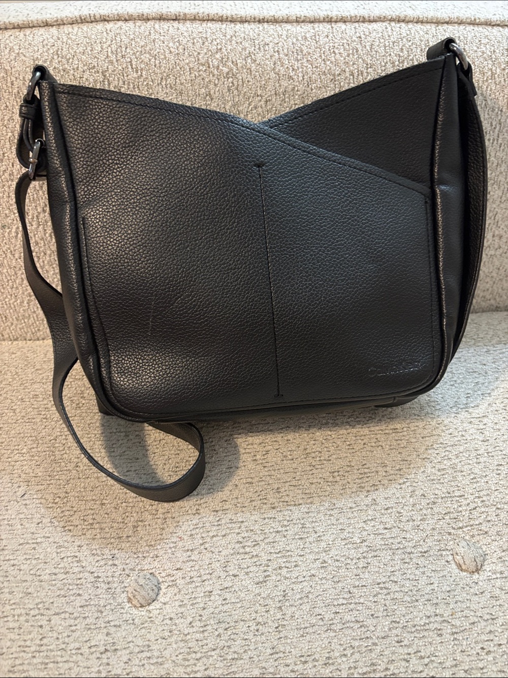Calvin Klein Black Pebbled Shoulder Bag